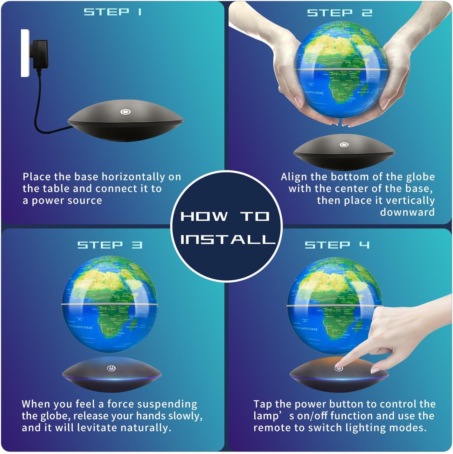 Magnetic Levitating Globe with - Office Tech And Gadgets reseña y precio