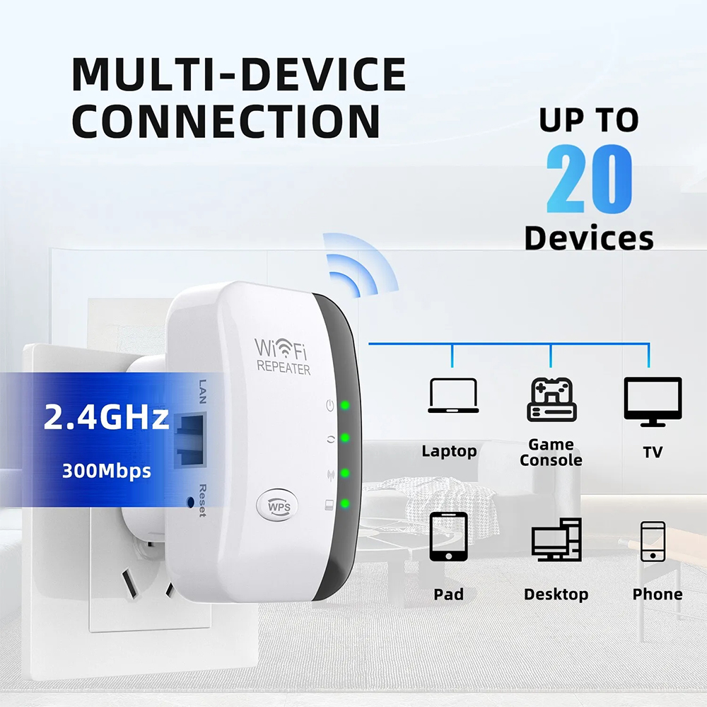 2.4G Wireless WiFi Booster 300 - Wifi Range Extender reseña y precio