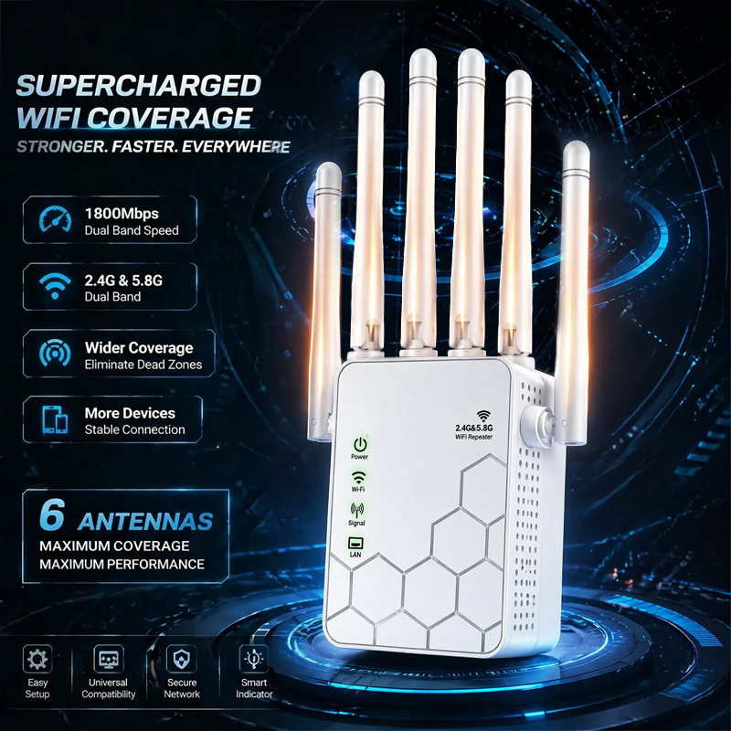 AX1800 WiFi 6 Extender Dual Ba - Wifi Range Extender reseña y precio