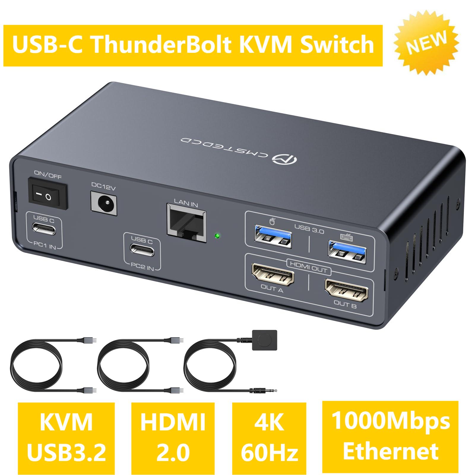 USB C KVM Switch 2 Monitors 2  - Docking Station Usb C reseña y precio