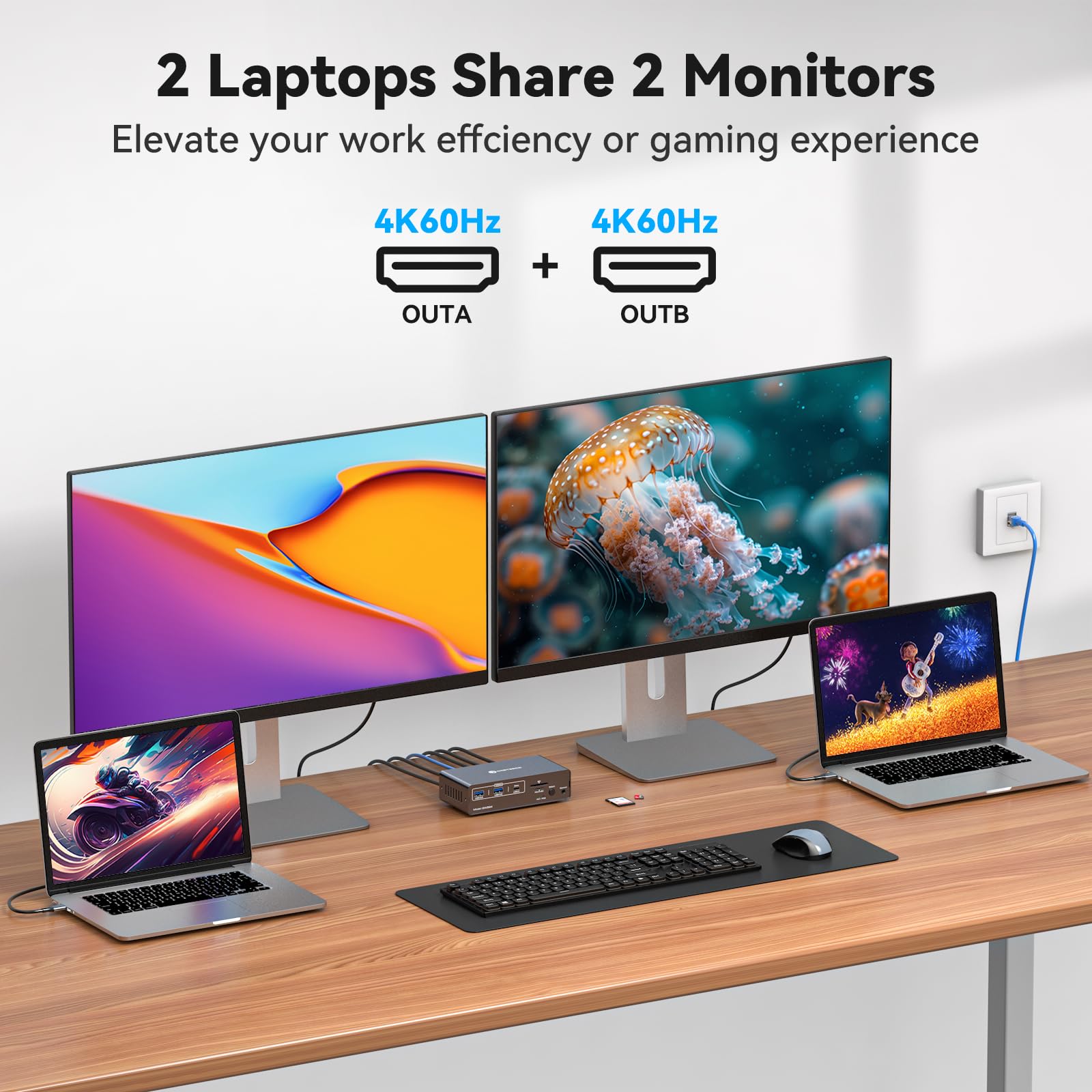 USB C KVM Switch 2 Monitors 2  - Docking Station Usb C reseña y precio