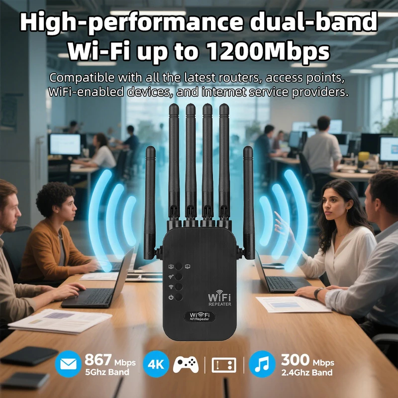 Wireless 5G WiFi Repeater 1200 - Wifi Range Extender reseña y precio