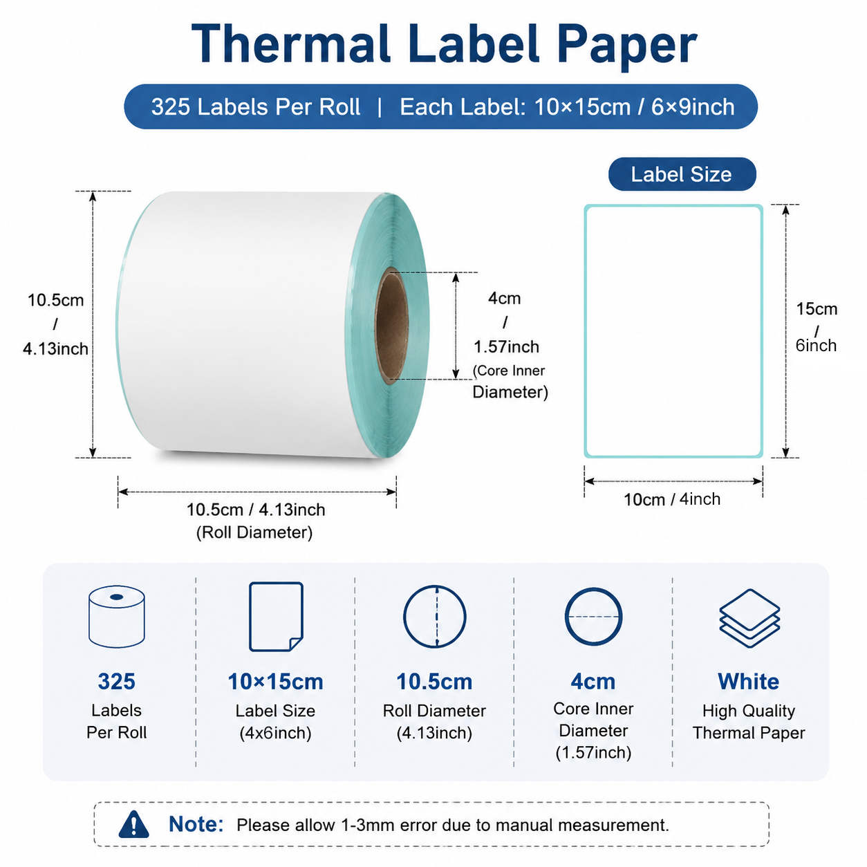 325 Sheets 4''x6'' White Therm - Label Printer Thermal reseña y precio