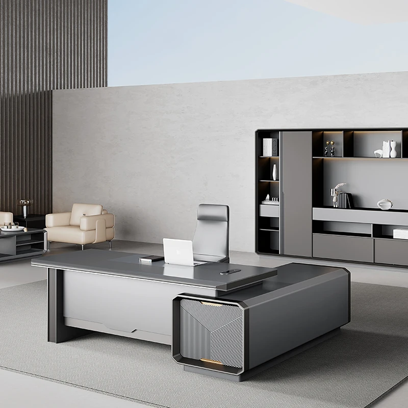 -Modern Luxury Wooden Desk Wor - Office Tech Design reseña y precio