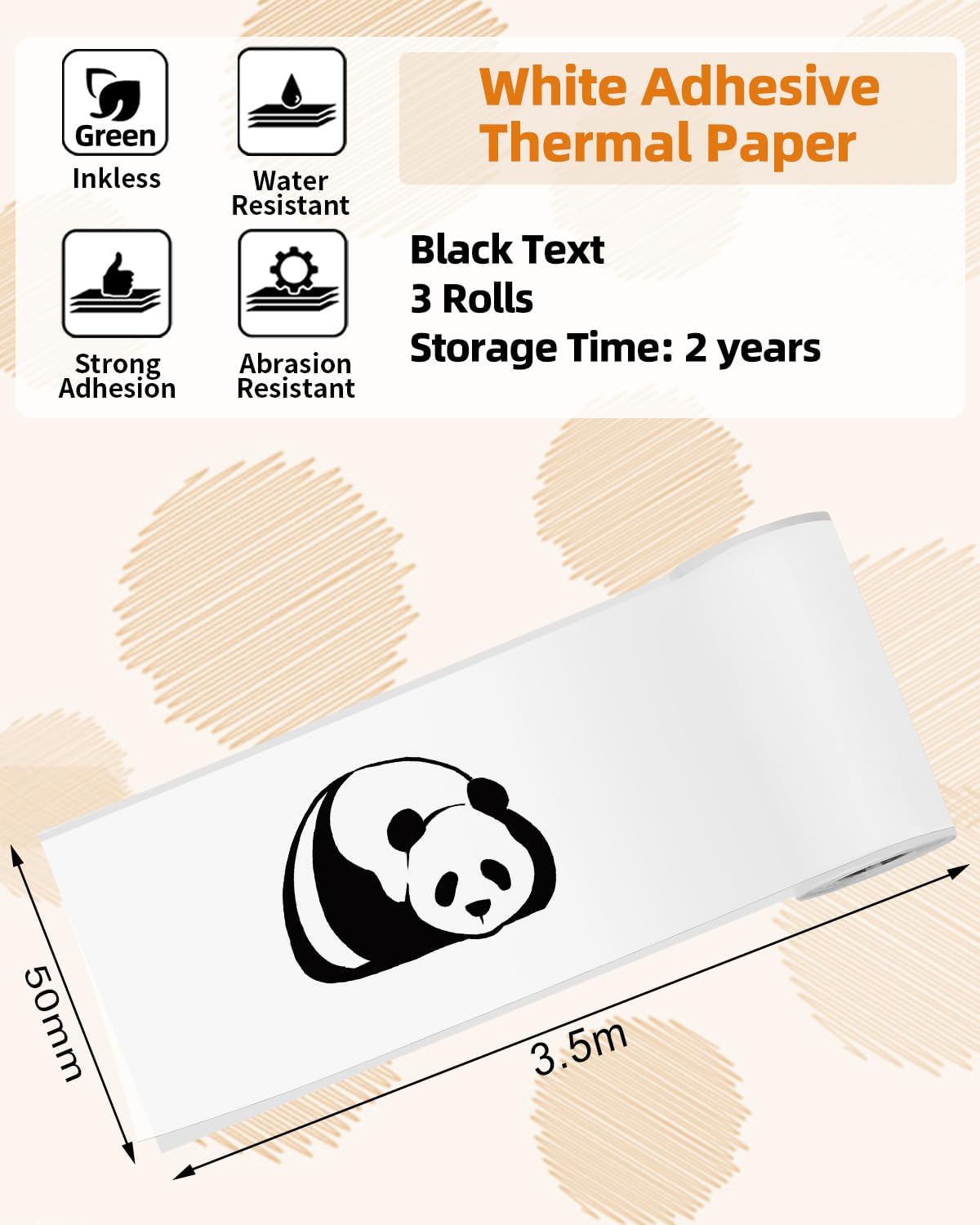 Thermal Sticker Paper, 50mmx3. - Label Printer Thermal reseña y precio