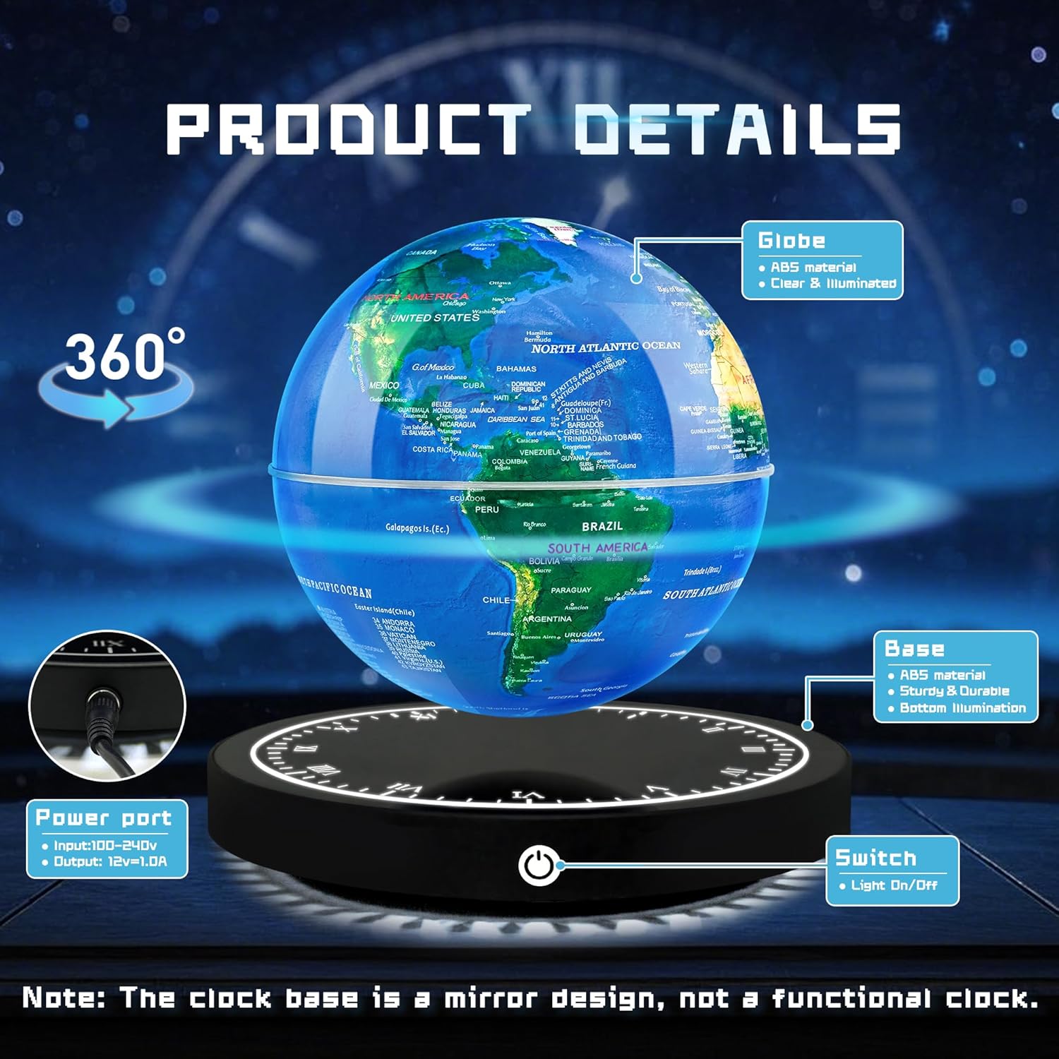Magnetic Levitating Globe with - Office Tech And Gadgets reseña y precio