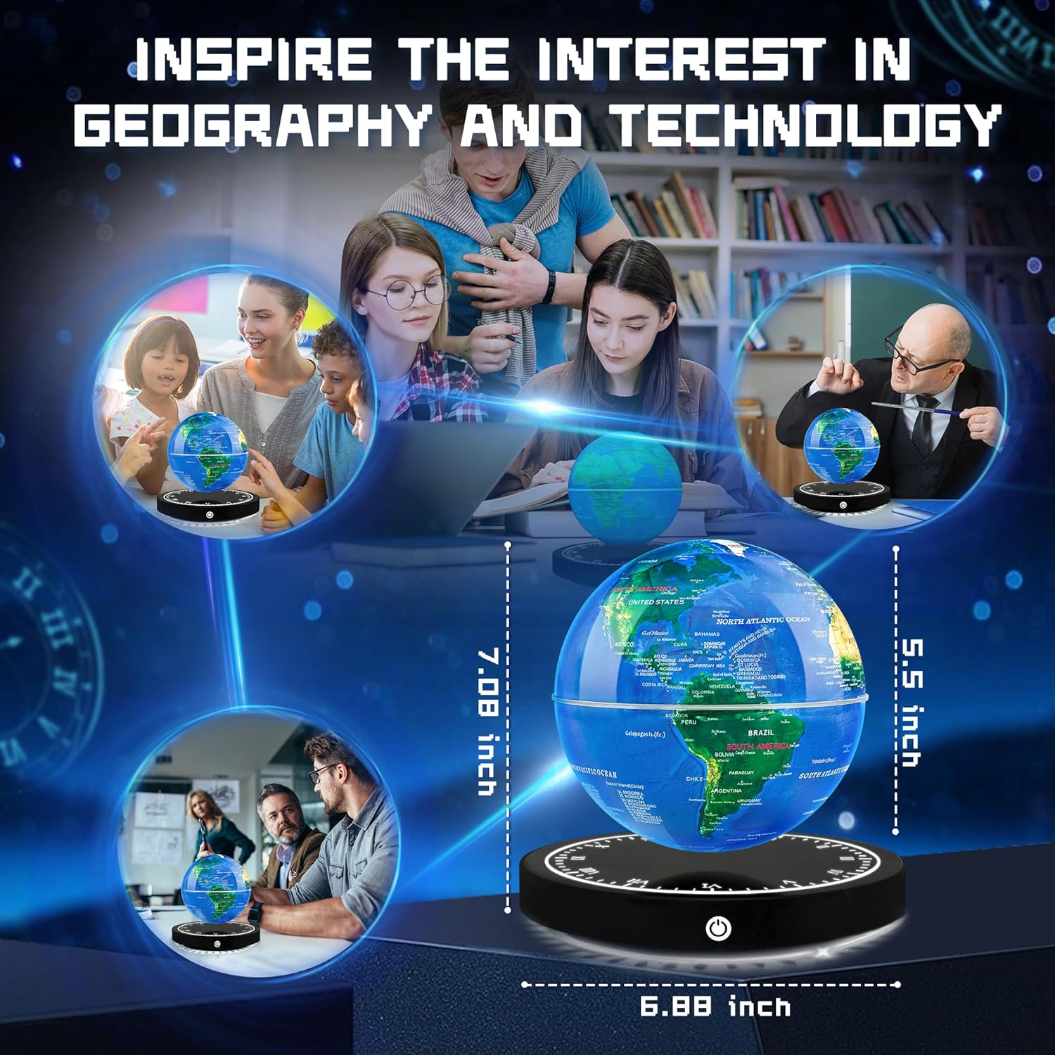 Magnetic Levitating Globe with - Office Tech And Gadgets reseña y precio
