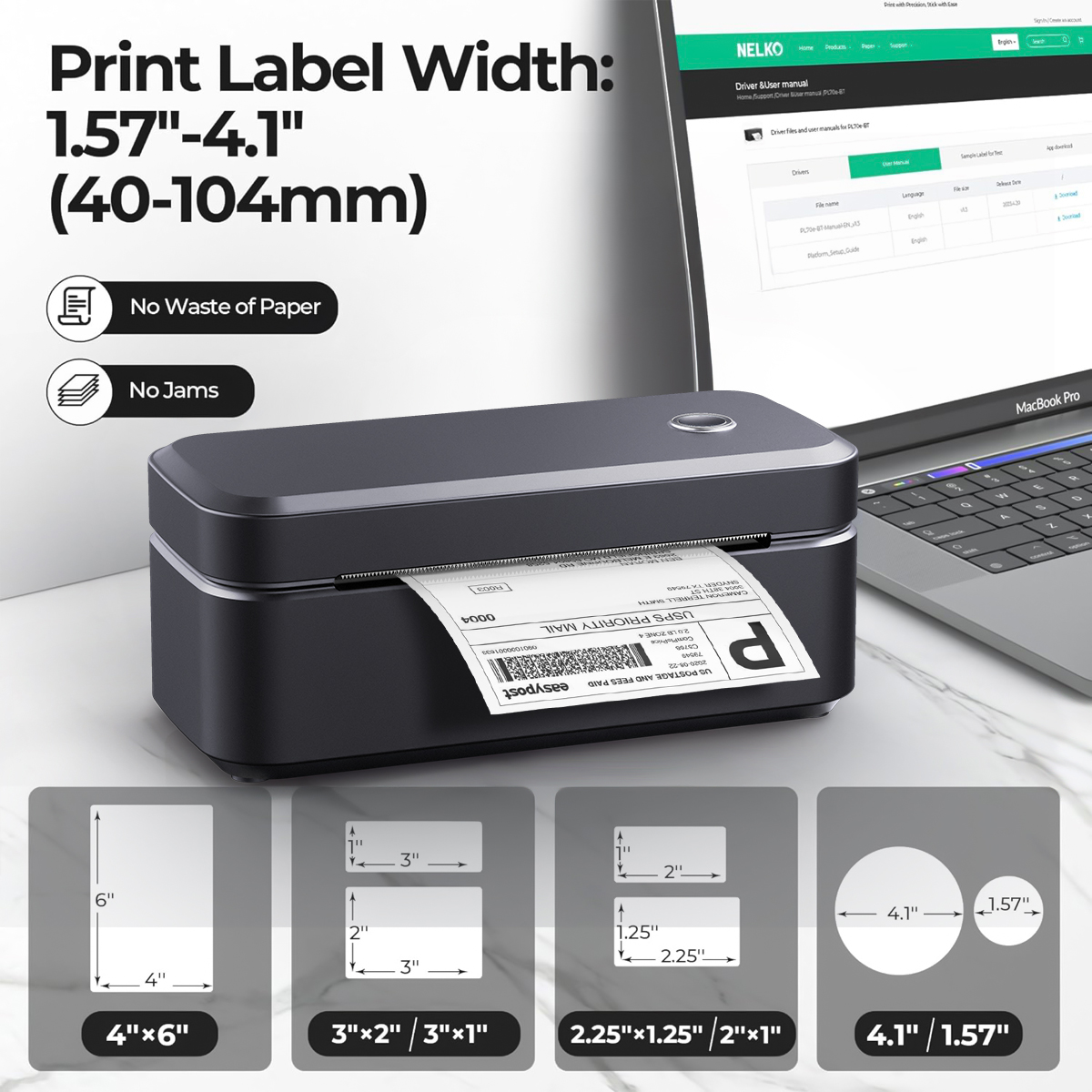 203dpi Portable Shipping Therm - Label Printer Thermal reseña y precio