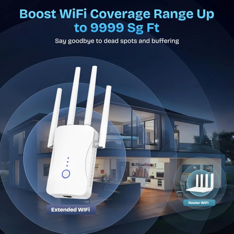 2.4G/5GHz Dual Band WiFi Repea - Wifi Range Extender reseña y precio